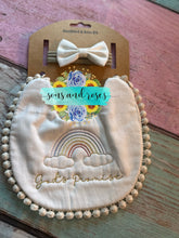 Load image into Gallery viewer, God’s Promise bib and headband set
