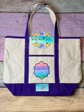 Load image into Gallery viewer, Purple Customized canvas tote
