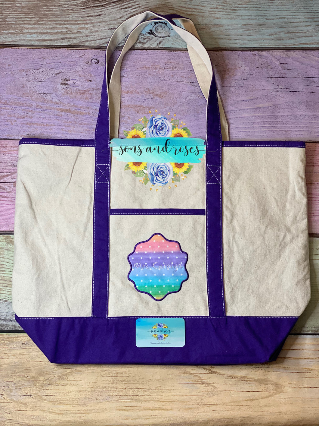 Purple Customized canvas tote